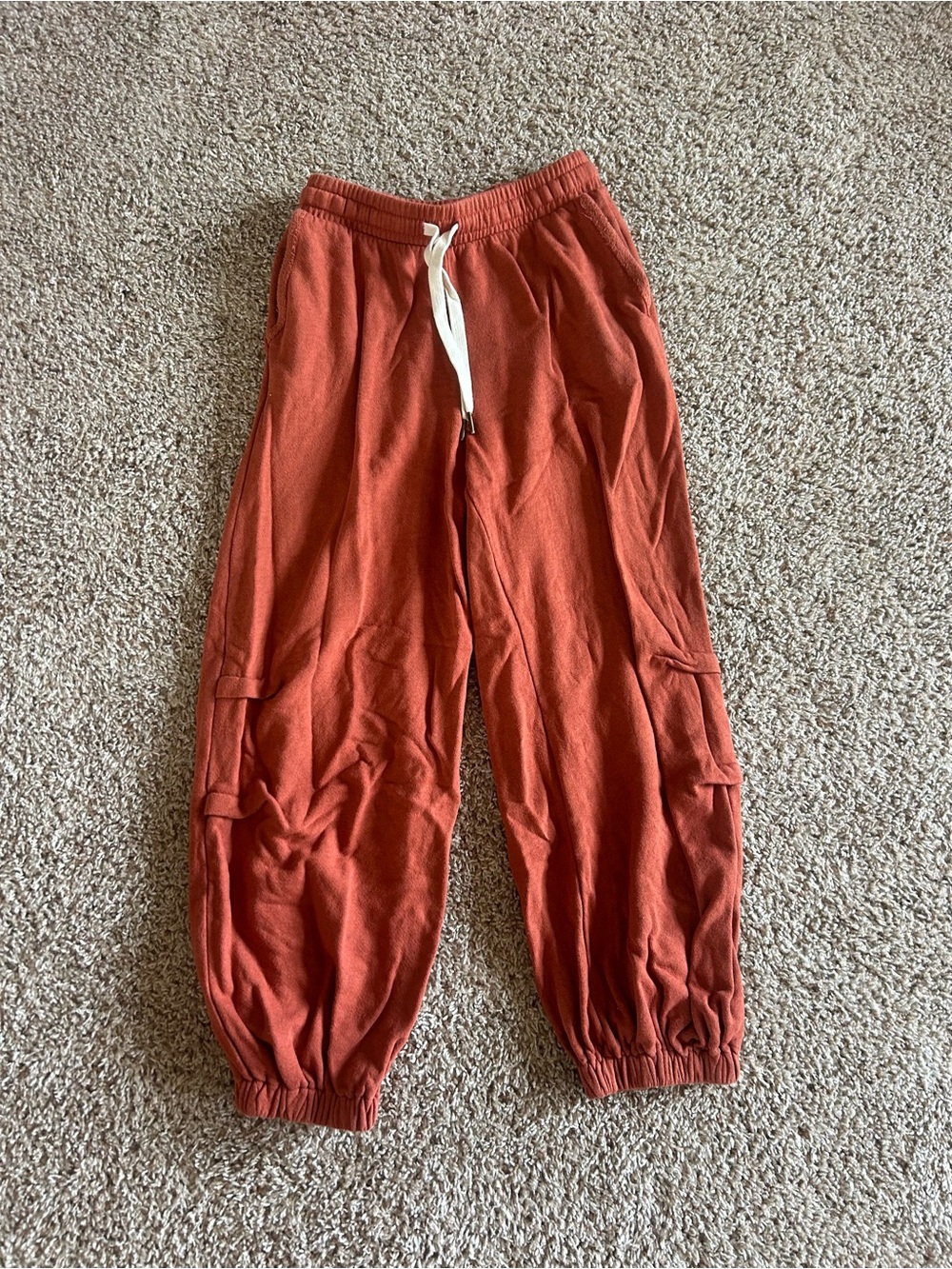 Project Social T Rust Orange Cargo Jogger Pants with Drawstring
